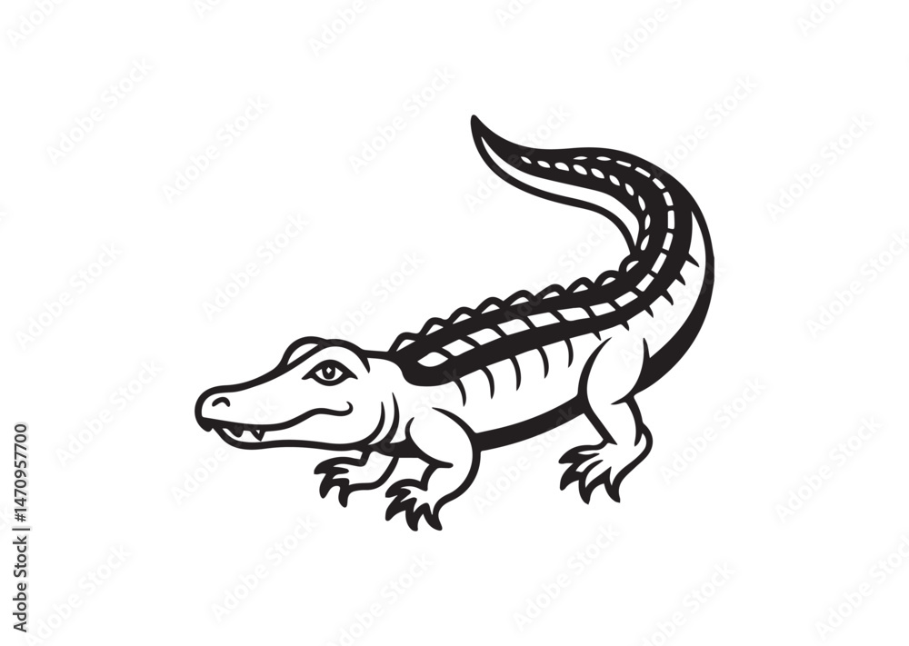 Alligator Silhouette Vector Alligator Silhouette Vector