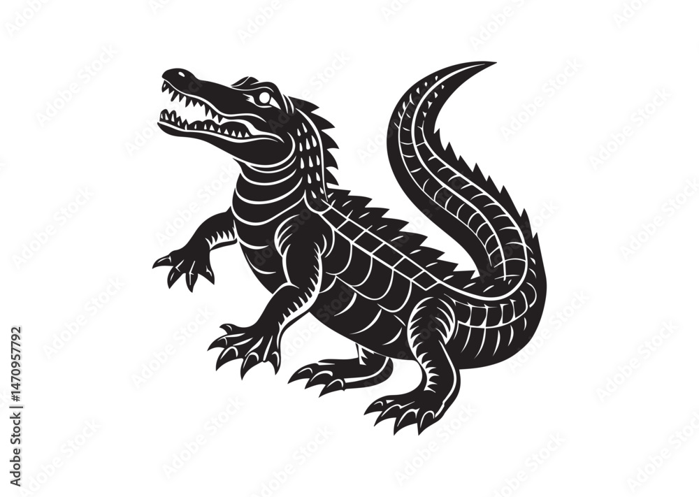 Naklejka premium Alligator Silhouette Vector