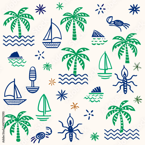 seamless pattern with nautical elements