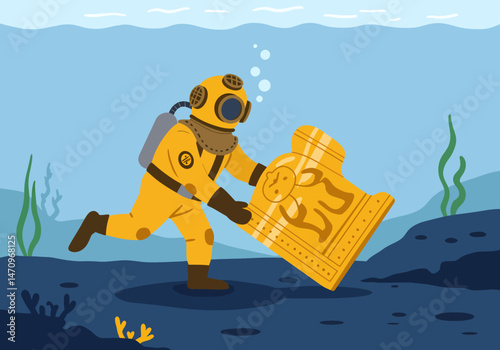 Retro Diver Finds Ancient Artifact Underwater Sea Exploration