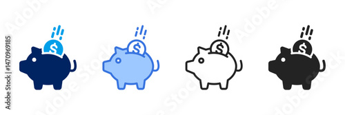 Saving  Icon Set Different Style Collection 