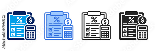 Tax Planning  Icon Set Different Style Collection 
