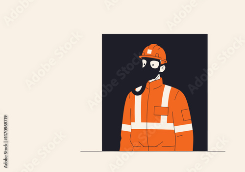 Man Wearing Protective Mask and Uniform Security Measures