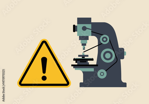 Warning Sign and Drilling Machine for Industrial Workplace Safety