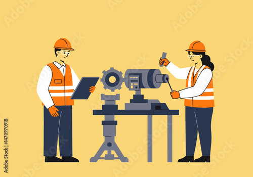 Maintenance and Repairing the Industrial Manufacturing Machinery By Worker