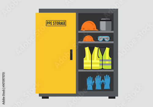 Pipe Storage Locker with Safety Equipment Inside Facility