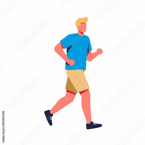 Man Jogging In Morning Exercise Healthy Lifestyle Concept