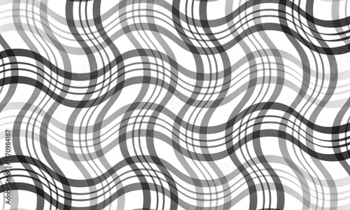 abstract black white gradient opposite line smooth wave plaid pattern.