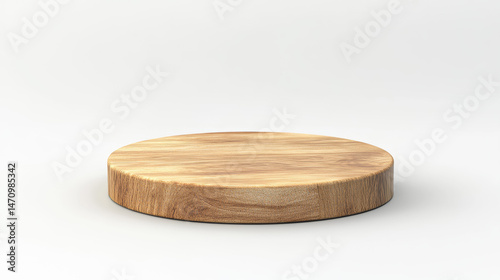 3d rendering empty wooden podium or pedestal display on white background 