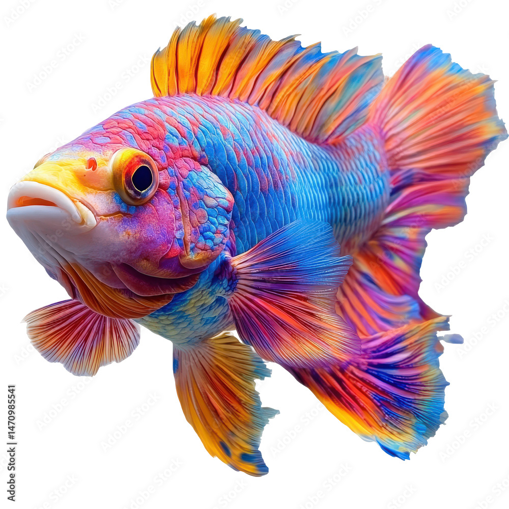 Fototapeta premium Vivid chromatic fish with flamboyant coloration, a stunning aquatic specimen