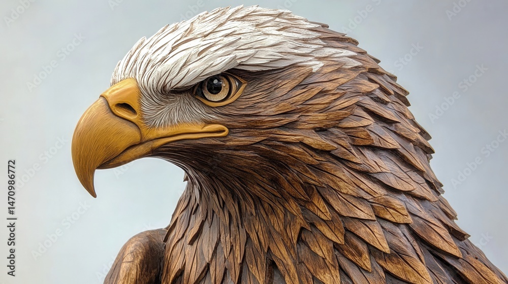 Obraz premium Detailed portrait of a majestic eagle showcasing its features.