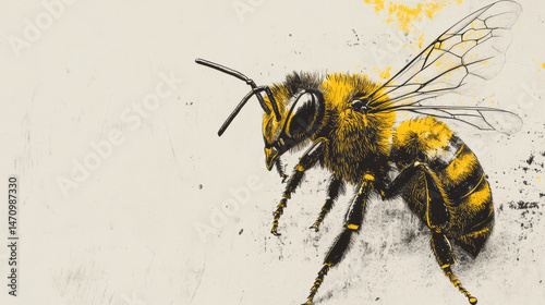 The bee, colored sketch 