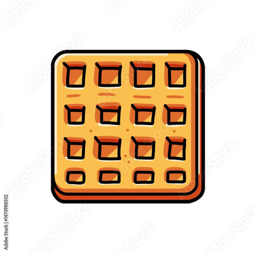 Illustration of box -shaped waffle cakes, very suitable as an icon vector design, sticker or logo.
