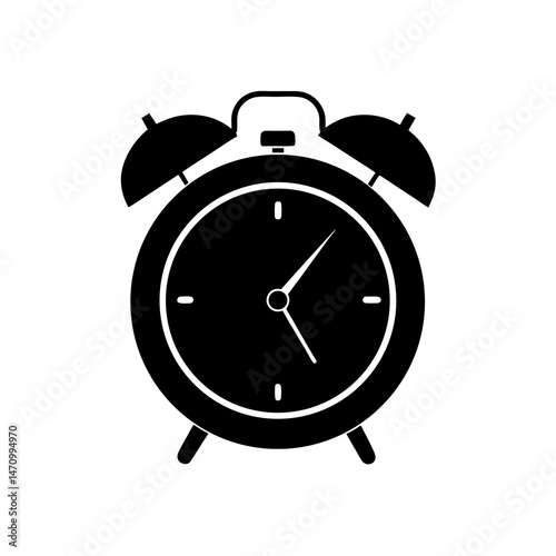 alarm clock silhouette on white background  .svg