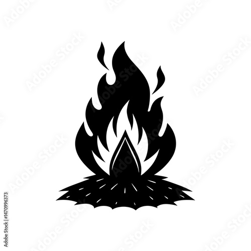 bonfire silhouette on white background  .svg