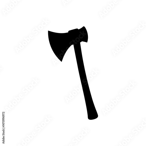 camp axe with handle silhouette on white background