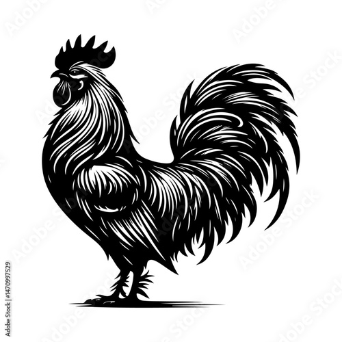 Gallic rooster silhouette vector file.