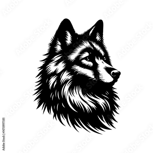 wolf,Canis lupus italicus silhouette vector file.