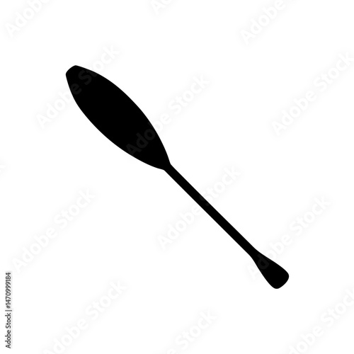 canoe paddle resting silhouette on white 