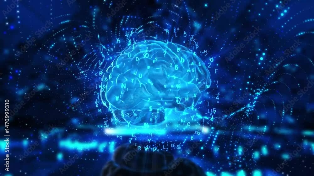 Scientists and Engineers work on 3D Simulated Neural Brain Interface as Artificial Intelligence Scientists and Engineers work on 3D Simulated Neural Brain Interface as Artificial Intelligence