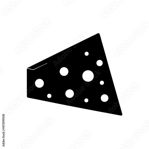 cheese wedge silhouette on white background