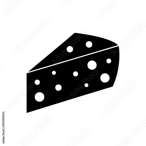 cheese wedge silhouette on white background  .svg