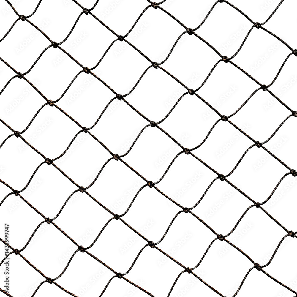 Naklejka premium Intricate black net pattern over a white background 