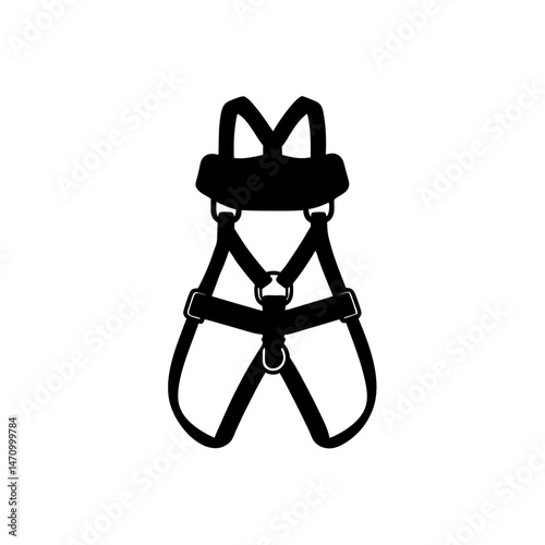 climbing harness silhouette on white background  .svg