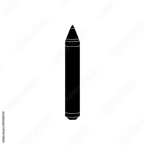 crayon silhouette on white background  