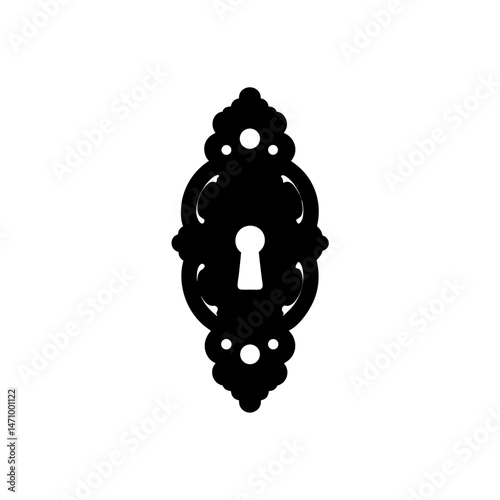 door knocker silhouette on white background 