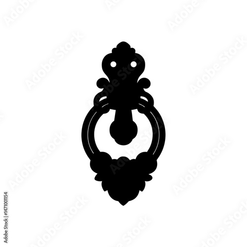 door knocker silhouette on white background  .svg