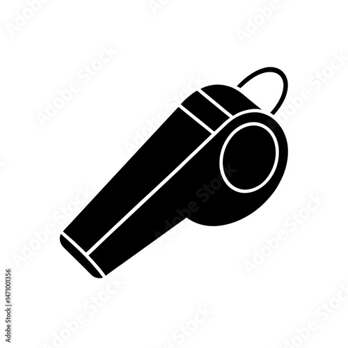 emergency whistle silhouette on white background   