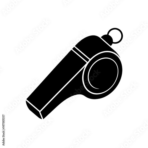 emergency whistle silhouette on white background  .svg