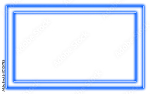 Wallpaper Mural Neon Cyan Double Frame PNG with Transparent Background. glowing Cyan Border Illustration for Modern Designs Torontodigital.ca