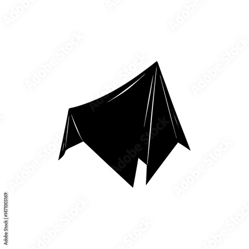 folded tarp silhouette on white background