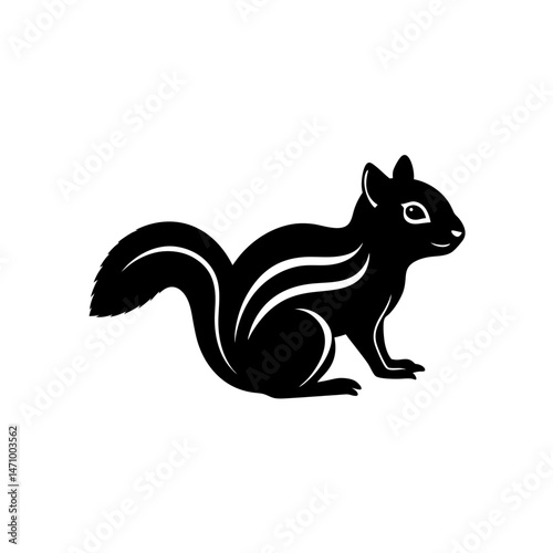 forest chipmunk silhouette on white background  .svg