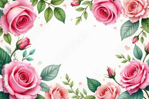Delicate watercolor roses in pastel hues, forming a continuous floral backdrop , summer, petals, nature