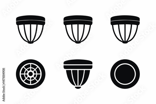 set of Frisbee icon silhouette vector illustration