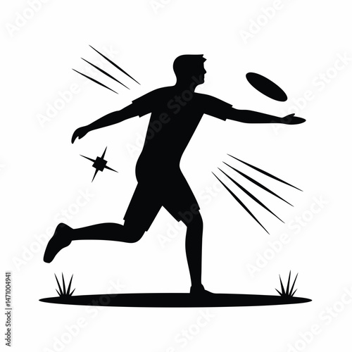 Frisbee silhouette vector illustration
