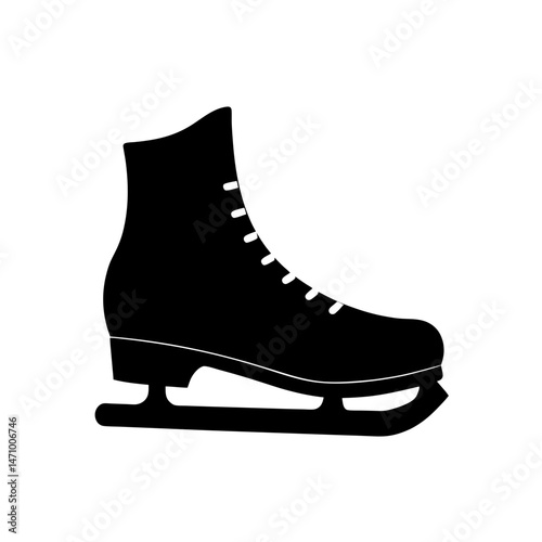 ice skate silhouette on white background  .svg
