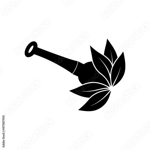 leaf blower silhouette on white background