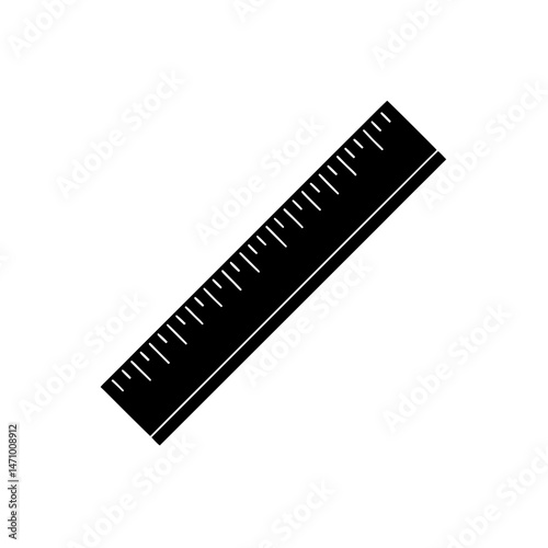 measuring ruler silhouette on white background 