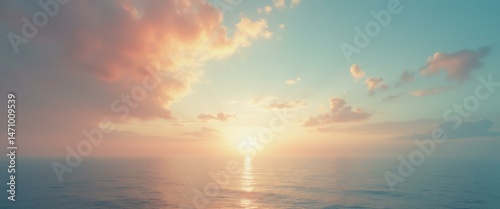 Serene sunset over calm ocean waves