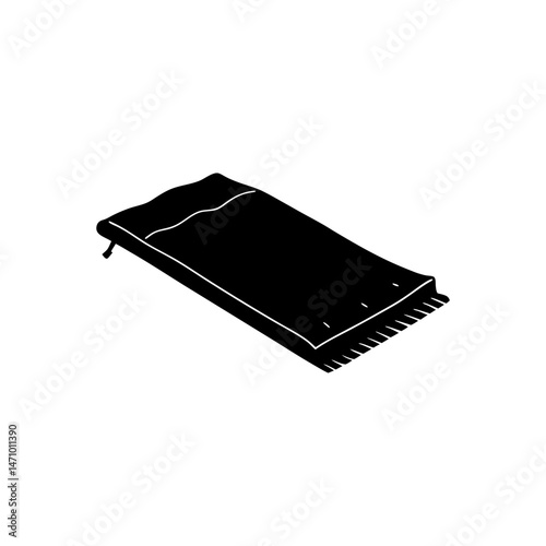 outdoor sleeping mat silhouette on white 