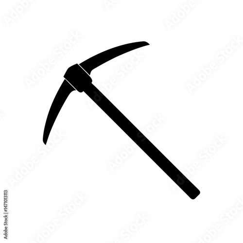 pickaxe silhouette on white background