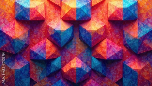 Geometric shapes repeating in a structured arrangement , digital, texture