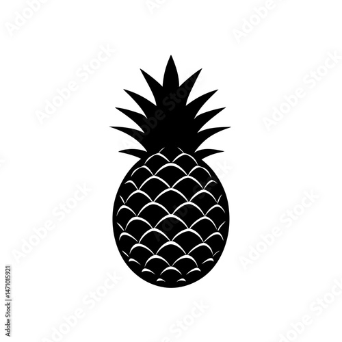 pineapple silhouette on white background  .svg