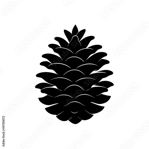 pinecone silhouette on white background