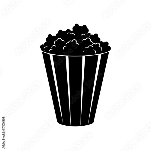 popcorn bucket silhouette on white background  .svg