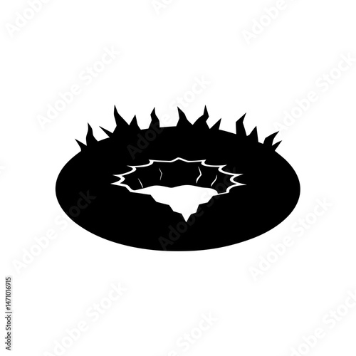 pothole silhouette on white background  .svg